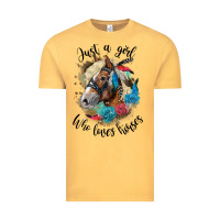 Vintage Mustard just a girl who loves horses haflinger Vintage Tee - LillyAllenDesigns