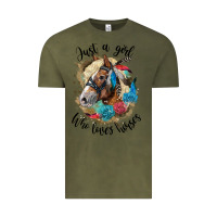 Vintage Olive just a girl who loves horses haflinger Vintage Tee - LillyAllenDesigns