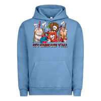 Pigment Pebble Blue It's Game Day Y'all Baseball Coffee Cups Urban Hoodie - FaDigitalArtStudio