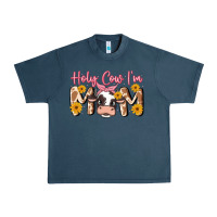 Midnight Navy holy cow i'm mom Urban Heavy Tee - MaliasSmallBusiness