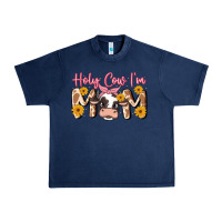Navy holy cow i'm mom Urban Heavy Tee - MaliasSmallBusiness