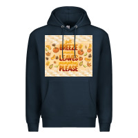 Navy fall breeze crunchy leaves Premium Hoodie - TumblerDesignByShophia