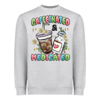 Heather Grey caffeinated and medicated Heavyweight Sweatshirt - MaliasSmallBusiness