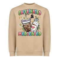 Mushroom caffeinated and medicated Heavyweight Sweatshirt - MaliasSmallBusiness