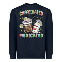 Navy caffeinated and medicated Heavyweight Sweatshirt - MaliasSmallBusiness