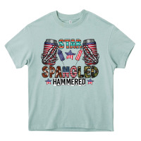 Arona star spangled hammered Heavy Core Tee - CowhideDigitalArt