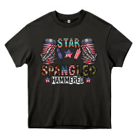 Asphalt star spangled hammered Heavy Core Tee - CowhideDigitalArt