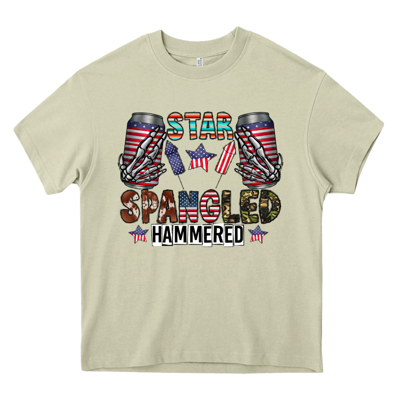 Star Spangled Hammered Heavy Core Tee by CowhideDigitalArt | Teevron