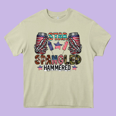 Star Spangled Hammered Heavy Core Tee Designed By Cowhidedigitalart