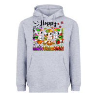 Heather Grey happy hallothanksmas unicorns Heavyweight Hoodie - texasbilliewilder