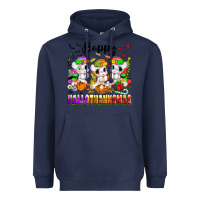 Navy happy hallothanksmas unicorns Heavyweight Hoodie - texasbilliewilder