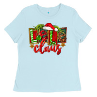 Baby Blue christmas lele claus Ladies Tee - FaDigitalArtStudio