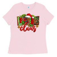 Bubblegum Pink christmas lele claus Ladies Tee - FaDigitalArtStudio