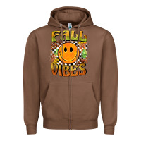 Chestnut fall vibes smiley face Zipper Hoodie - BarkalooDesign