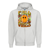 Dove Grey fall vibes smiley face Zipper Hoodie - BarkalooDesign