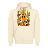 Sandshell fall vibes smiley face Zipper Hoodie - BarkalooDesign