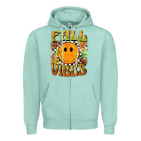 Seafoam fall vibes smiley face Zipper Hoodie - BarkalooDesign
