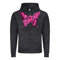 Pink Ribbon Breast Cancer Butterfly Vintage Hoodie | Teevron