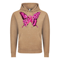 Vintage Coffee pink ribbon breast cancer butterfly Vintage Hoodie - Jasminsmagicworld