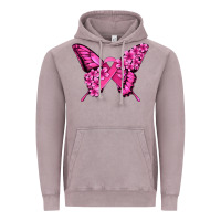 Vintage Zinc pink ribbon breast cancer butterfly Vintage Hoodie - Jasminsmagicworld