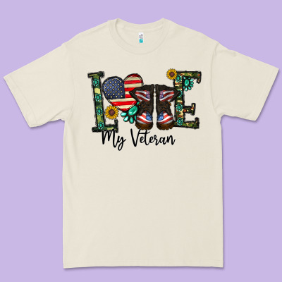 Love My Veteran Premium Tee Designed By Cowhidedigitalart