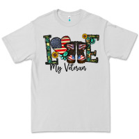 Dove Grey love my veteran Premium Tee - CowhideDigitalArt