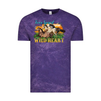 Cloud Purple free spirit wild heart 3 horses Vintage Tee - LillyAllenDesigns
