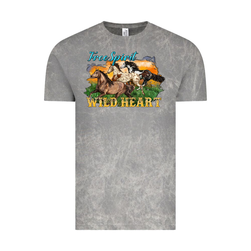 Free Spirit Wild Heart 3 Horses Vintage Tee by LillyAllenDesigns | Teevron
