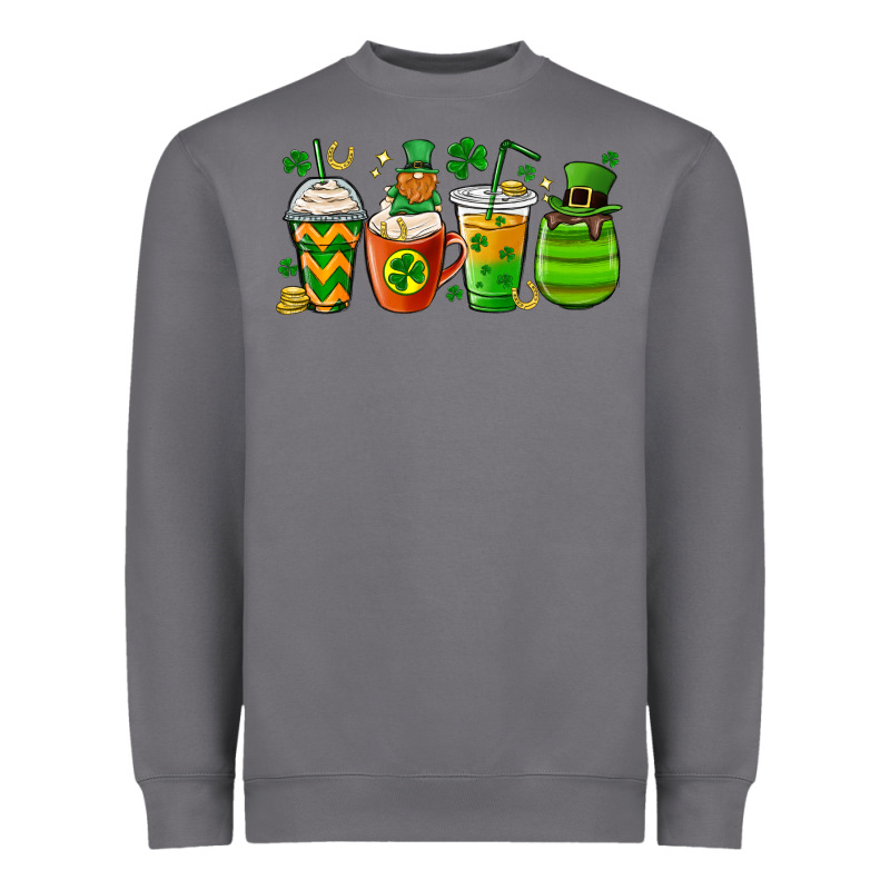 St. Patricks Day Coffee Cups Heavyweight Sweatshirt by MaliasSmallBusiness | Teevron