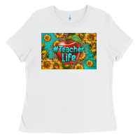 White teacher life skinny metal can holder Ladies Tee - HRA Design Shop
