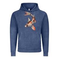 Vintage Denim Koi Fish Vintage Hoodie - LillyAllenDesigns