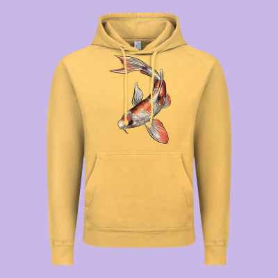 Koi Fish Vintage Hoodie Designed By Lillyallendesigns