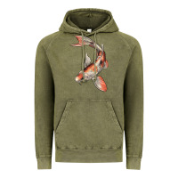 Vintage Olive Koi Fish Vintage Hoodie - LillyAllenDesigns