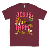 Burgundy jesus praising and farm raising Classic Tee - MaliasSmallBusiness