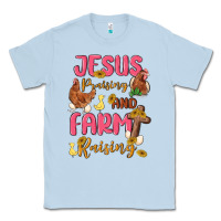 Dusty Blue jesus praising and farm raising Classic Tee - MaliasSmallBusiness