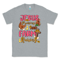 Heather Grey jesus praising and farm raising Classic Tee - MaliasSmallBusiness