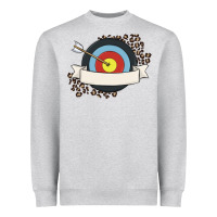Heather Grey custom name archery Heavyweight Sweatshirt - MaliasSmallBusiness