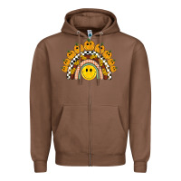 Chestnut fall smiley face groovy rainbow Zipper Hoodie - BarkalooDesign