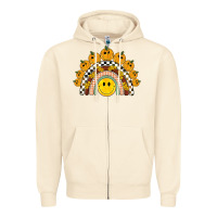 Sandshell fall smiley face groovy rainbow Zipper Hoodie - BarkalooDesign