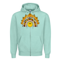 Seafoam fall smiley face groovy rainbow Zipper Hoodie - BarkalooDesign