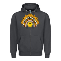 Smoke fall smiley face groovy rainbow Zipper Hoodie - BarkalooDesign