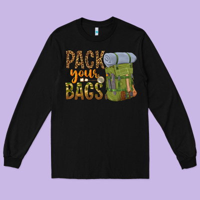 Pack Your Bags Long Sleeve Tee Designed By Nancycooperartshop
