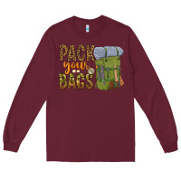 Burgundy pack your bags Long Sleeve Tee - NancyCooperArtShop