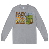 Heather Grey pack your bags Long Sleeve Tee - NancyCooperArtShop