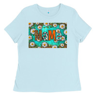 Baby Blue western daisy mama skinny metal can holder Ladies Tee - HRA Design Shop