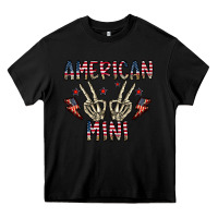 Black american mini Heavy Core Tee - CowhideDigitalArt