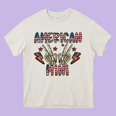 American Mini Heavy Core Tee Designed By Cowhidedigitalart