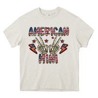 Cream american mini Heavy Core Tee - CowhideDigitalArt