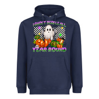 Navy I ghost people all year round Heavyweight Hoodie - NancyCooperArtShop