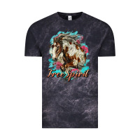 Cloud Black free spirit mustang horse Vintage Tee - LillyAllenDesigns